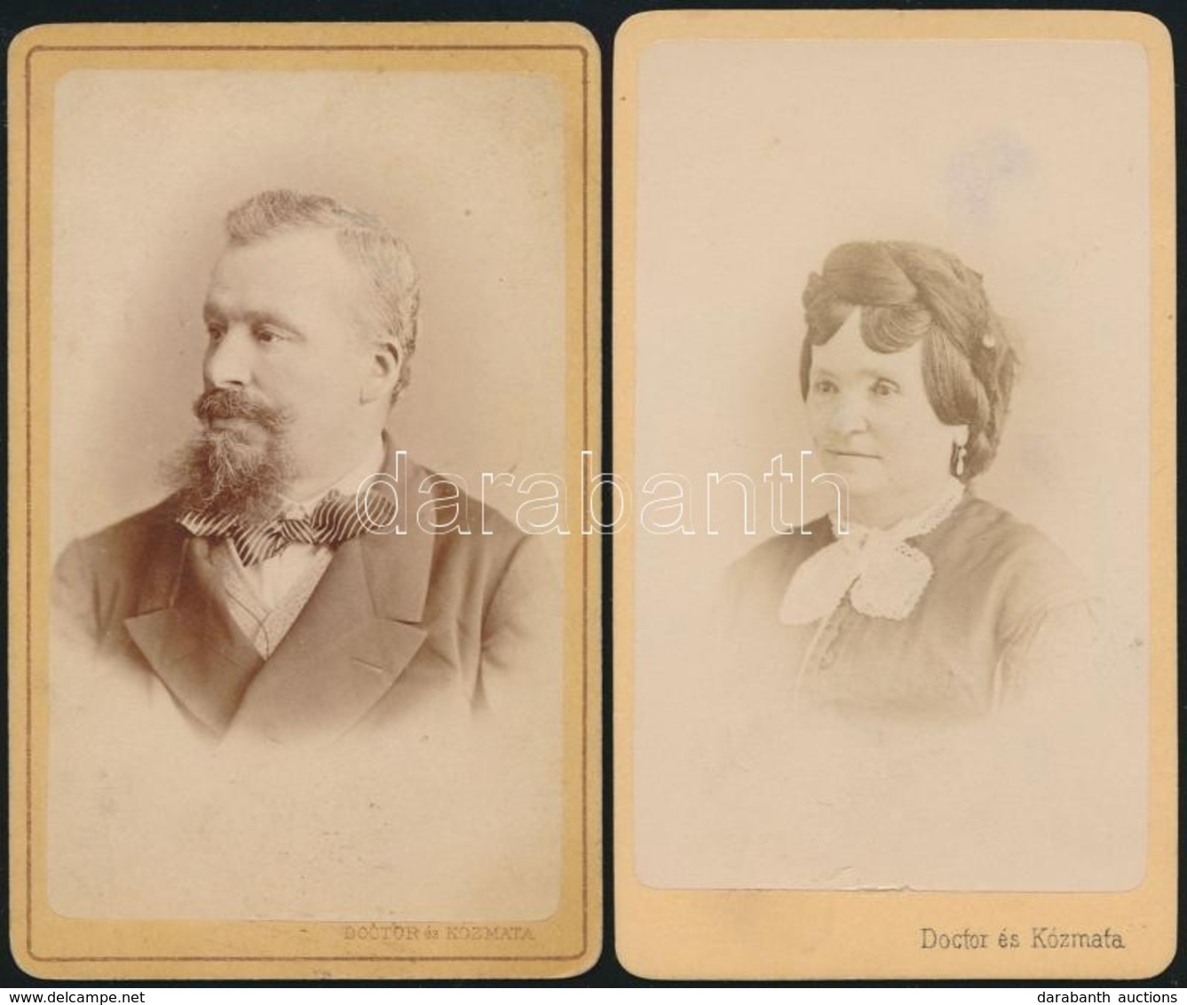 Cca 1866 Doctor és Kozmata Pesti M?termében Készült, 2 Db Vintage Fotó, Vizitkártya Méretben, 10,5x6,5 Cm - Other & Unclassified
