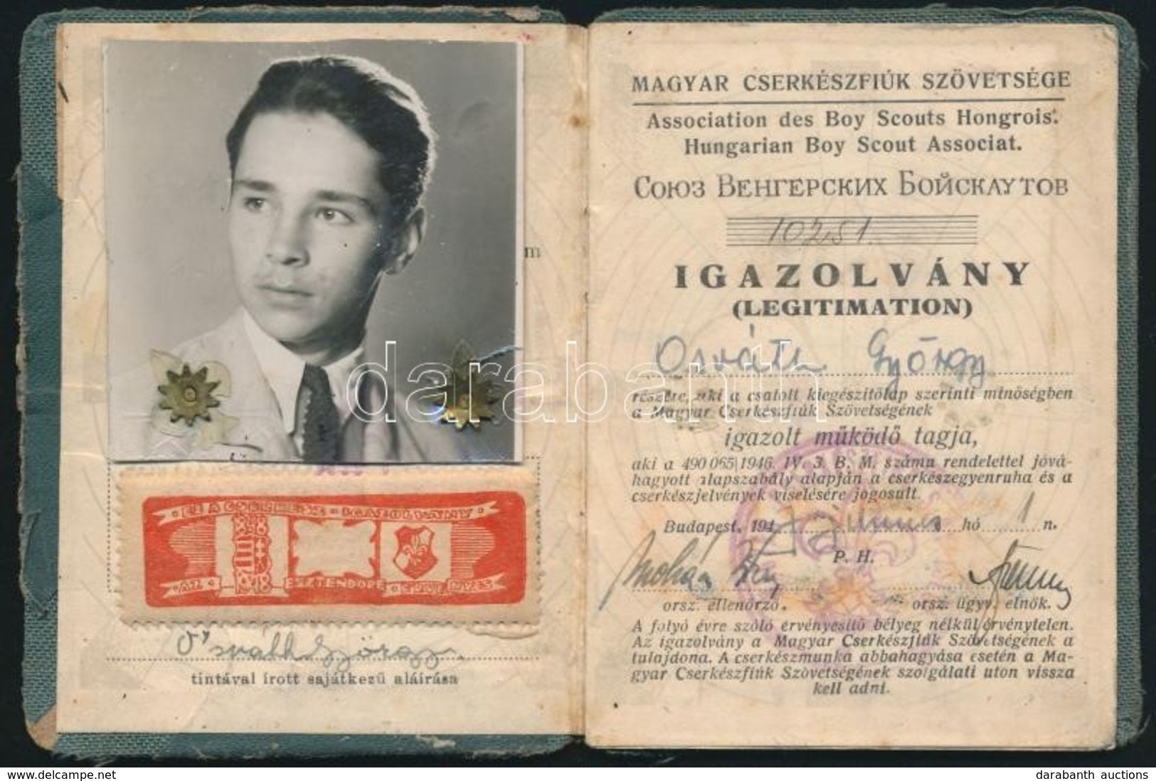 1947 Cserkész Igazolvány - Scouting