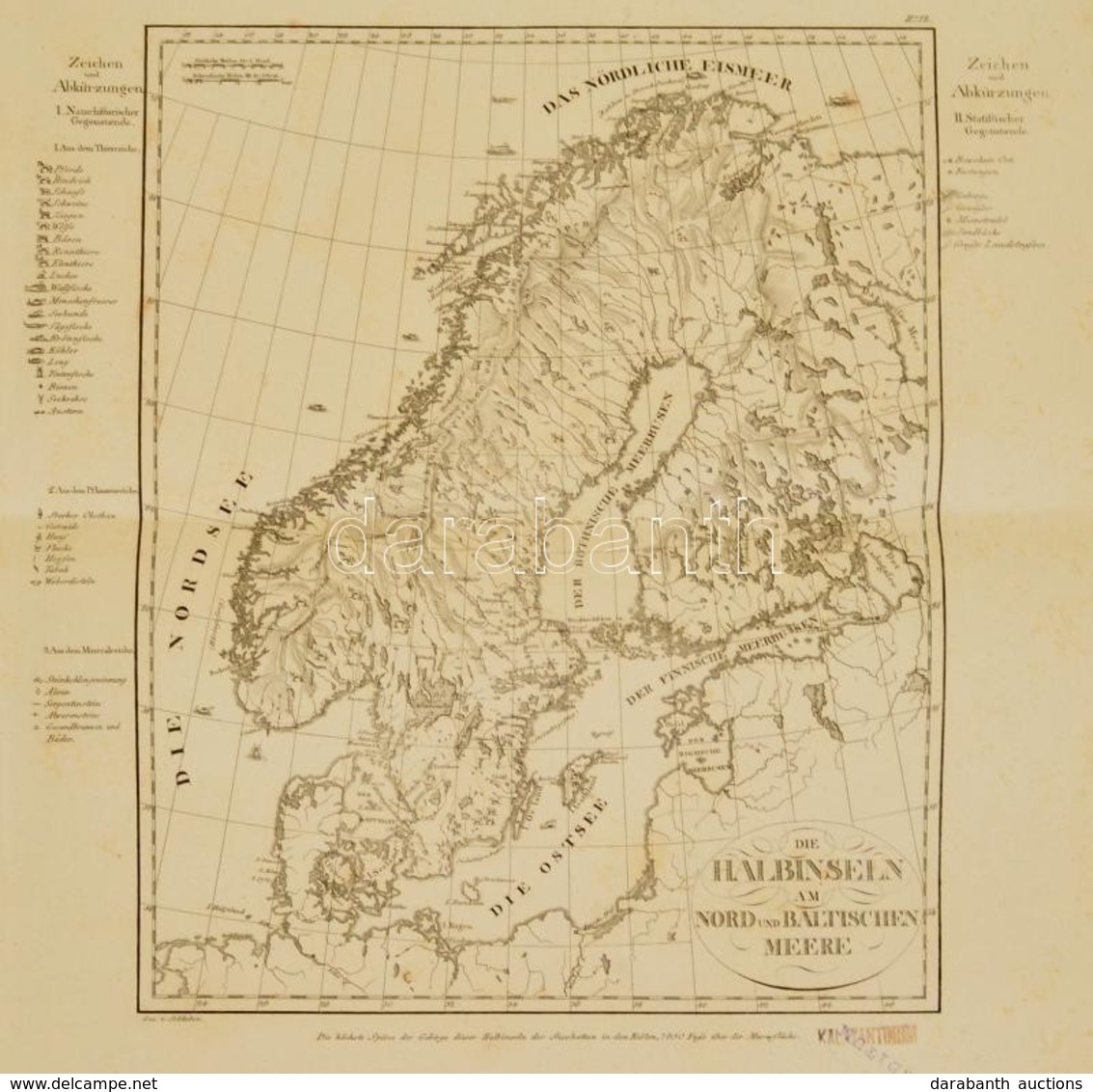 Cca 1810 A Balti Félsziget. Rézmetszet? Térképe. / Etched Map Of The Baltic Area 32x38 Cm - Altri & Non Classificati
