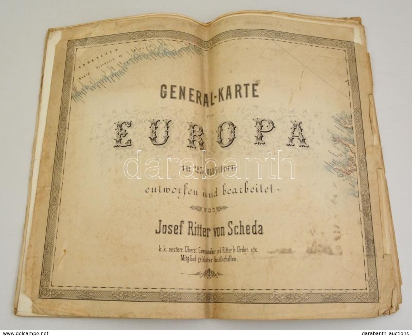 General-Karte Von Europa In 25 Blaettern Von Joseph Scheda. Wien, 1872. Artaria. 5+19 L. (18. Lap Hiányzik) Egy Két Lap  - Altri & Non Classificati