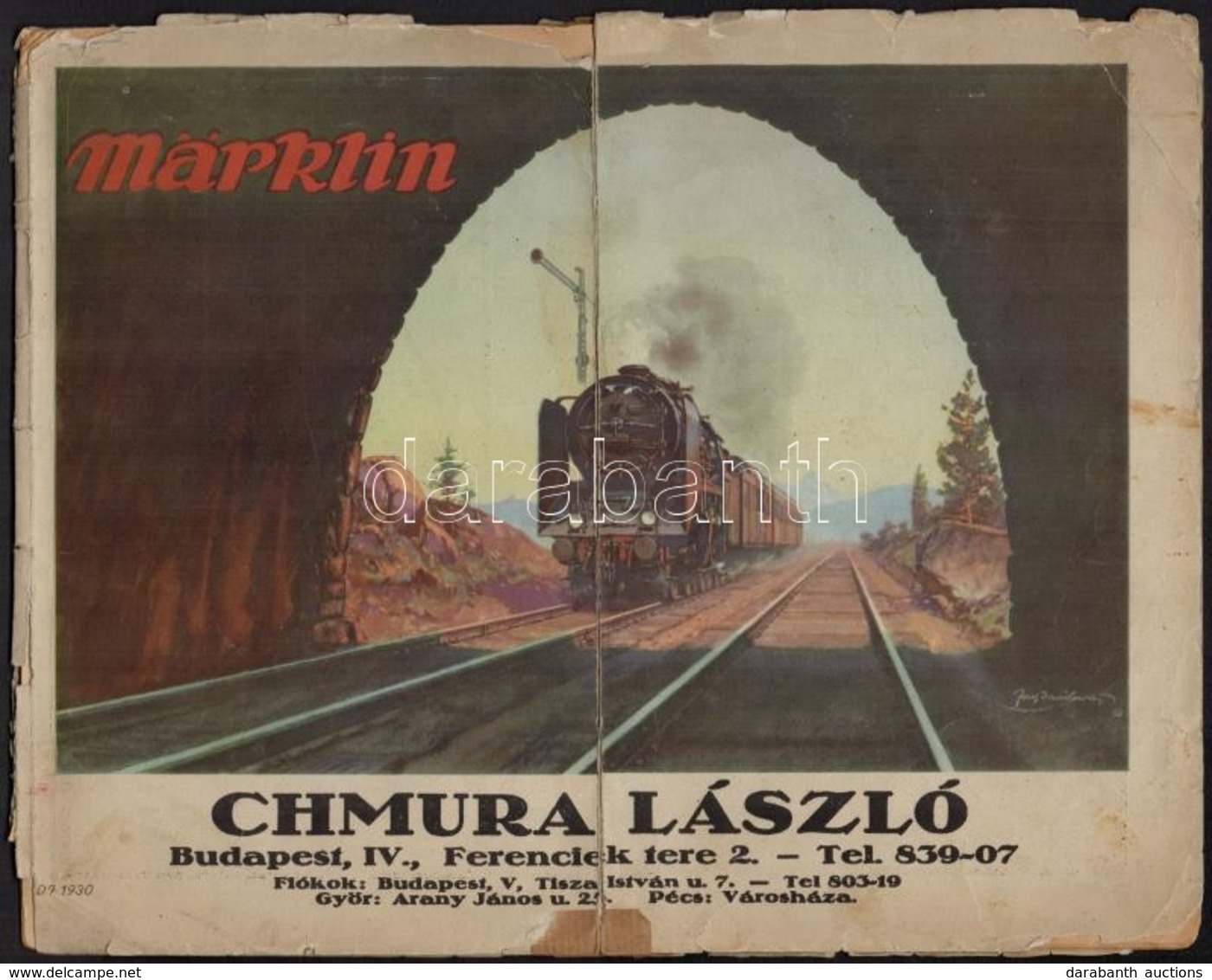 Cca 1925 Chumra László Budapest IV. Ferenciek Tere, Märklin Katalógus, Hajtott, Sérült, 32p - Unclassified