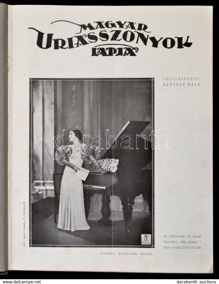 1935 Magyar Úriasszonyok Lapja, XII. évf. 19-36. Sz. Szerk.: Kertész Béla. Kopottas Félvászon-kötésben, Sérült, Javított - Non Classificati