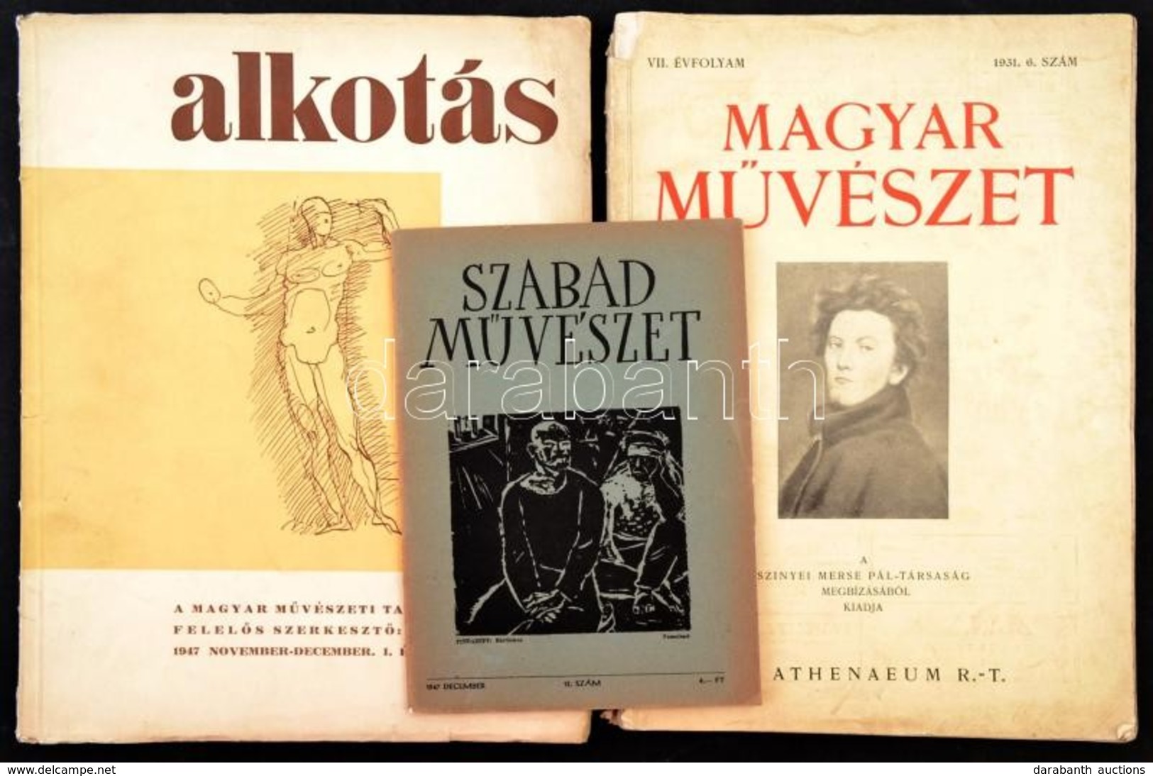 1931-1947 3 Db M?vészeti Folyóirat: 
1931 Magyar M?vészet, VII. évf. 1931. 6 Sz., 1947 Alkotás. Szerk.: Kassák Lajos. 19 - Unclassified