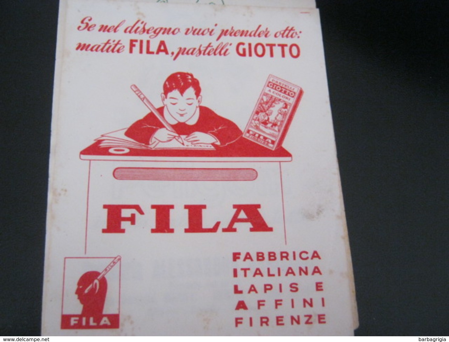 CARTA ASSORBENTE PUBBLICITARIA FILA - Stationeries (flat Articles)