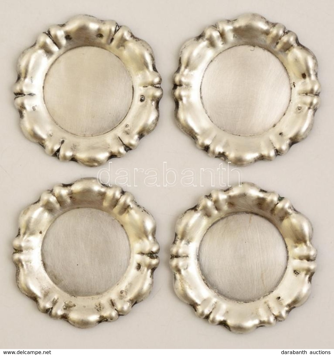 4 Db Jelzett Ezüst Poháralátét D:7,5 Cm, 70g / Silver Glass Mats - Other & Unclassified