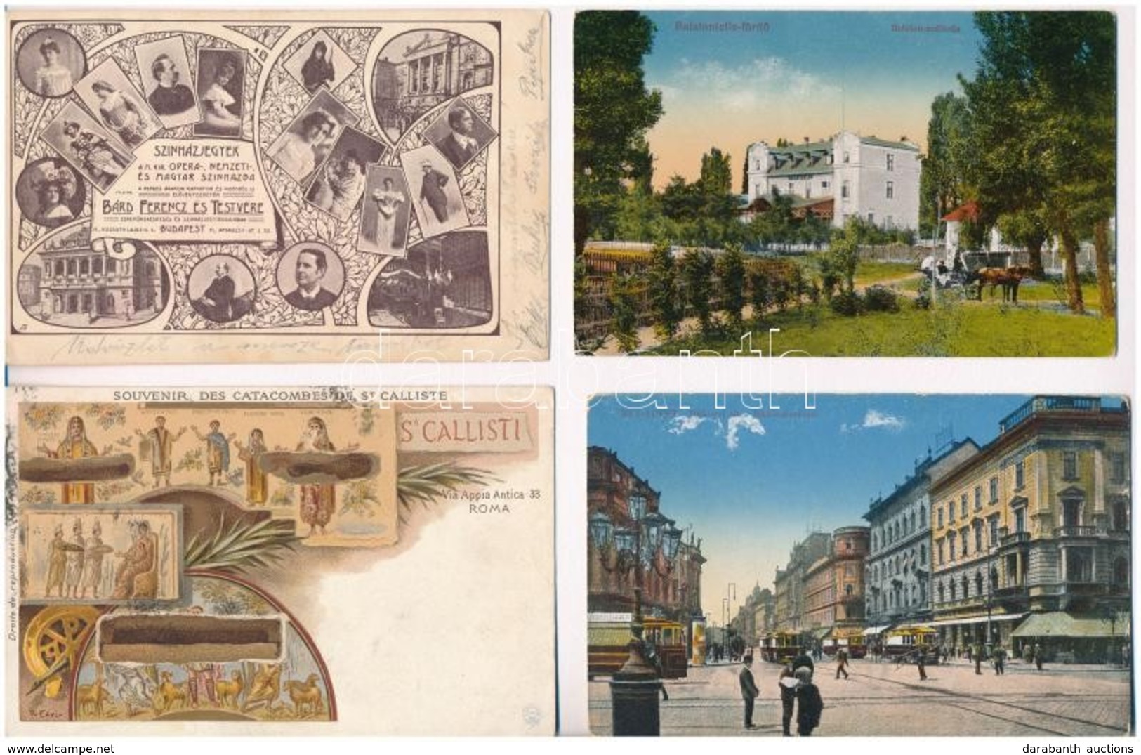 ** * 10 Db RÉGI Képeslap, Sok Balatoni Város Egy Litho Lappal / 10 Pre-1945 Postcards, Many Hungarian Towns Around The L - Unclassified