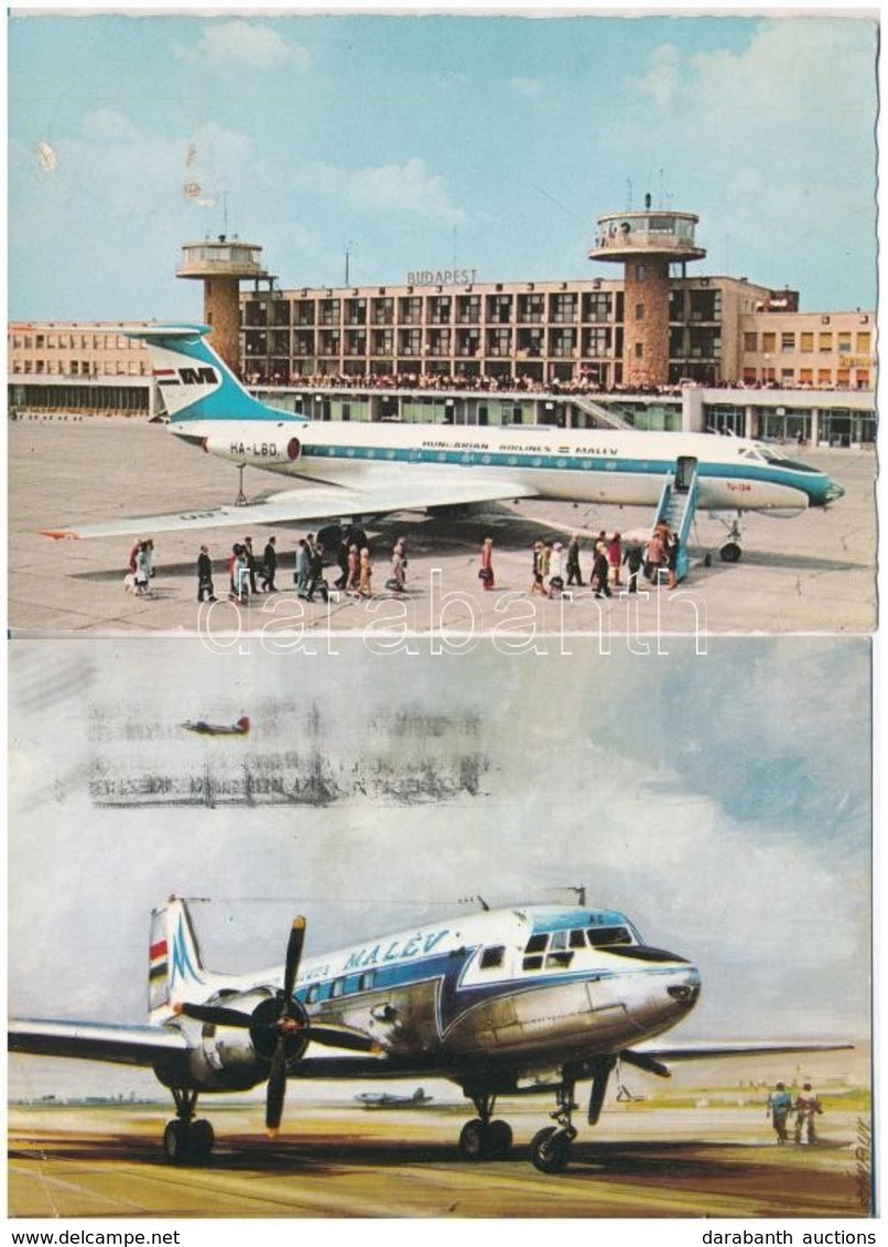 ** * 18 Db MODERN Repül?gépek, Sok MALÉV / 18 Modern Motive Postcards; Aircrafts, Many Malév Hungarian Airlines - Unclassified