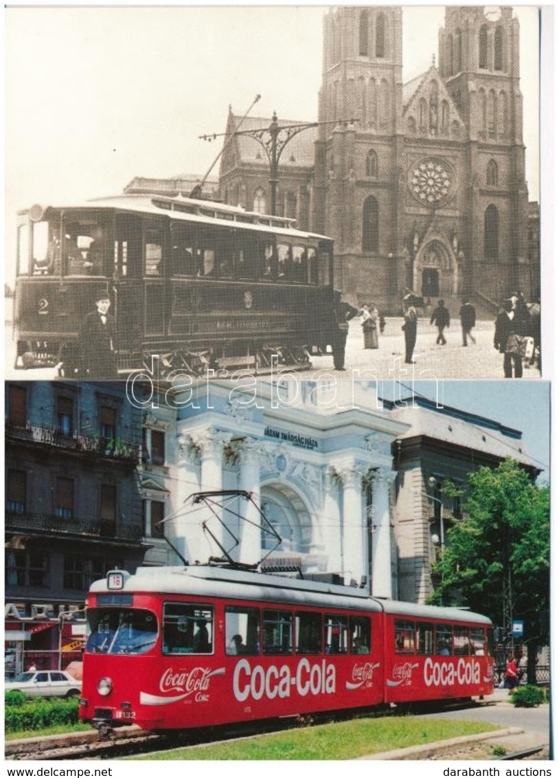 ** 10 Db MODERN  Külföldi Villamos / 10 Modern Motive Postcards; European Trams - Unclassified