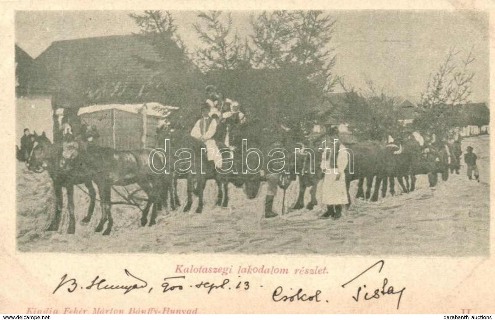 T2/T3 1900 Bánffyhunyad, Huedin; Kalotaszegi Lakodalom Részlete, Tömeg, Erdélyi Folklór, ünnepség. Kiadja Fehér Márton / - Unclassified