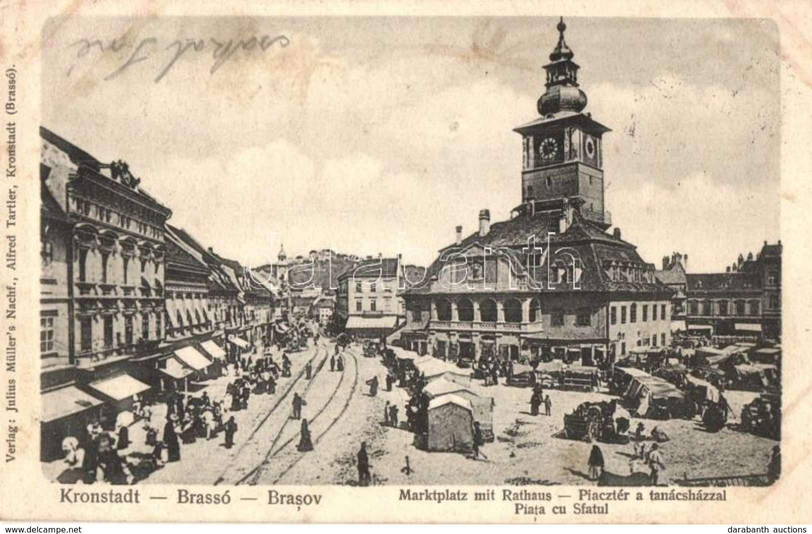 T2/T3 Brassó, Kronstadt, Brasov; Piac Tér, Tanácsház / Market Square, Town Hall (fl) - Unclassified