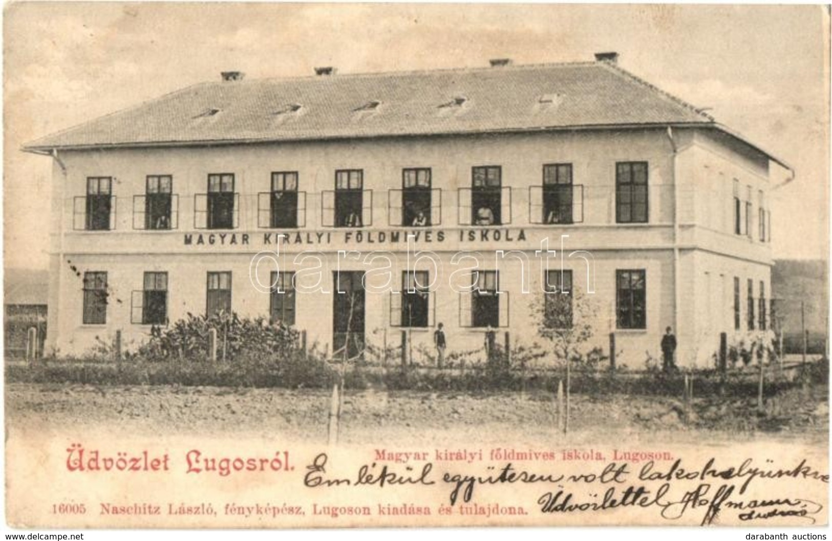 T2/T3 Lugos, Lugoj; Magyar Királyi Földmíves Iskola. Naschitz László Fényképész Kiadása / Farming School  (fl) - Unclassified