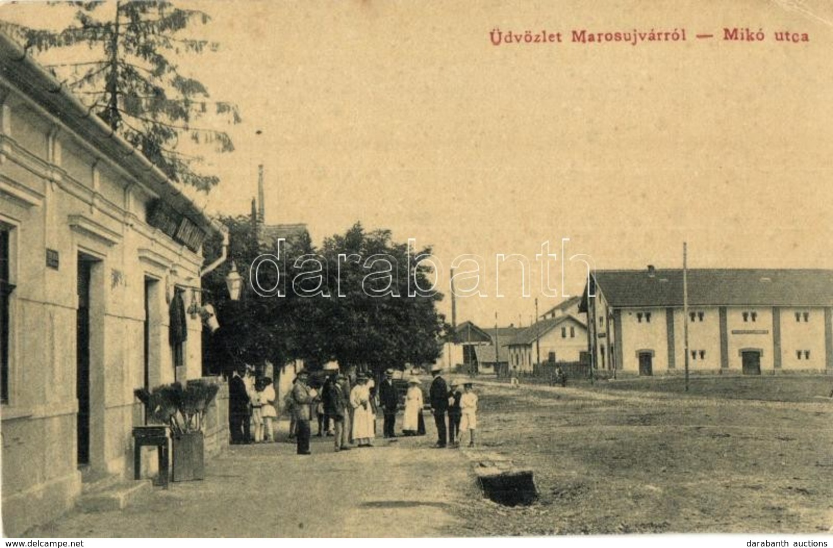 ** T2/T3 Marosújvár, Ocna Mures; Mikó Utca, Izsák Dávid üzlete. W.L. 1591. / Street View With Shop (EK) - Unclassified