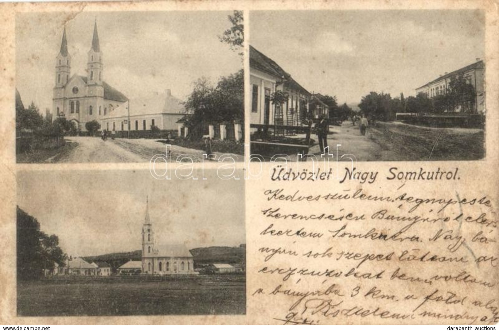 T2/T3 1904 Nagysomkút, Somcuta Mare; Templomok, Utcaképek / Churches, Streets (EB) - Non Classés