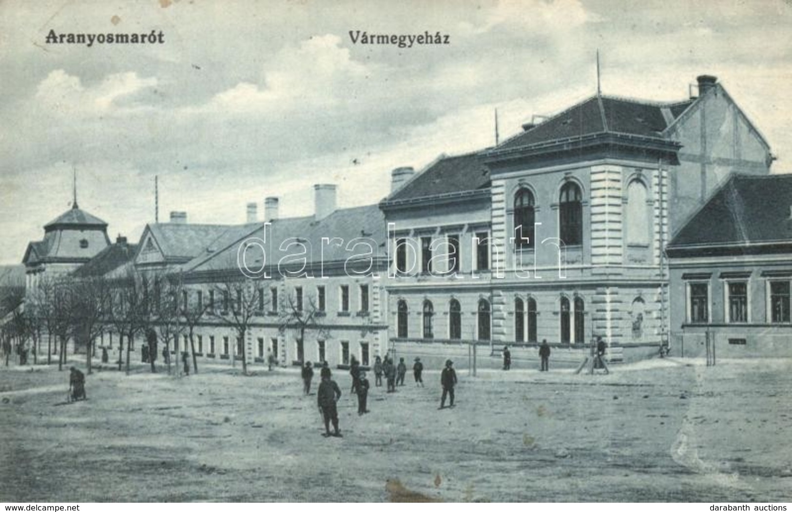 T2 1914 Aranyosmarót, Zlaté Moravce; Vármegyeház. Steiner Samnu Kiadása / County Hall - Unclassified