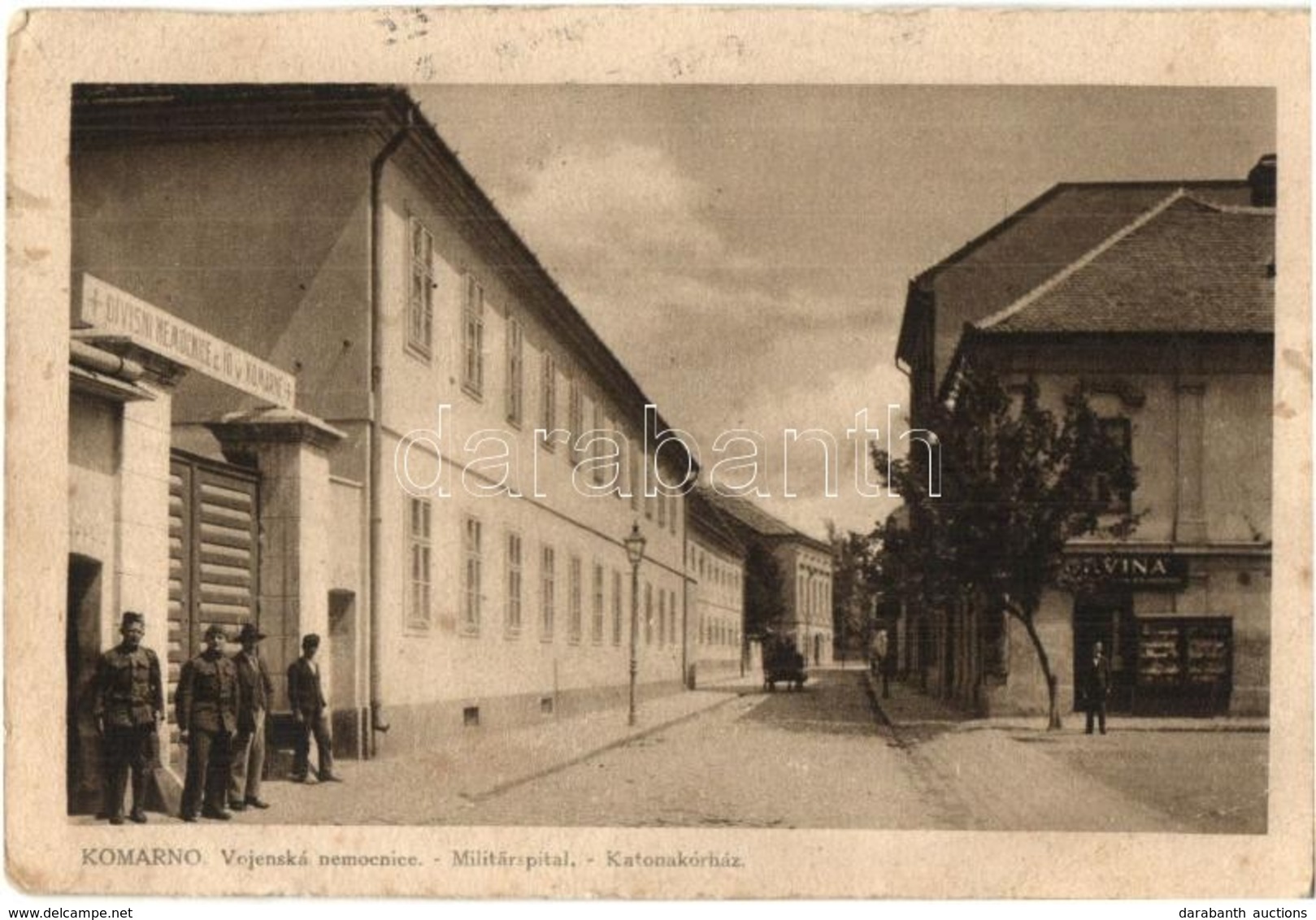 T2/T3 Komárom, Komárnó; Katonakórház, Corvina üzlet / Vojenská Nemocnice /  Military Hospital, Shop (EK) - Unclassified