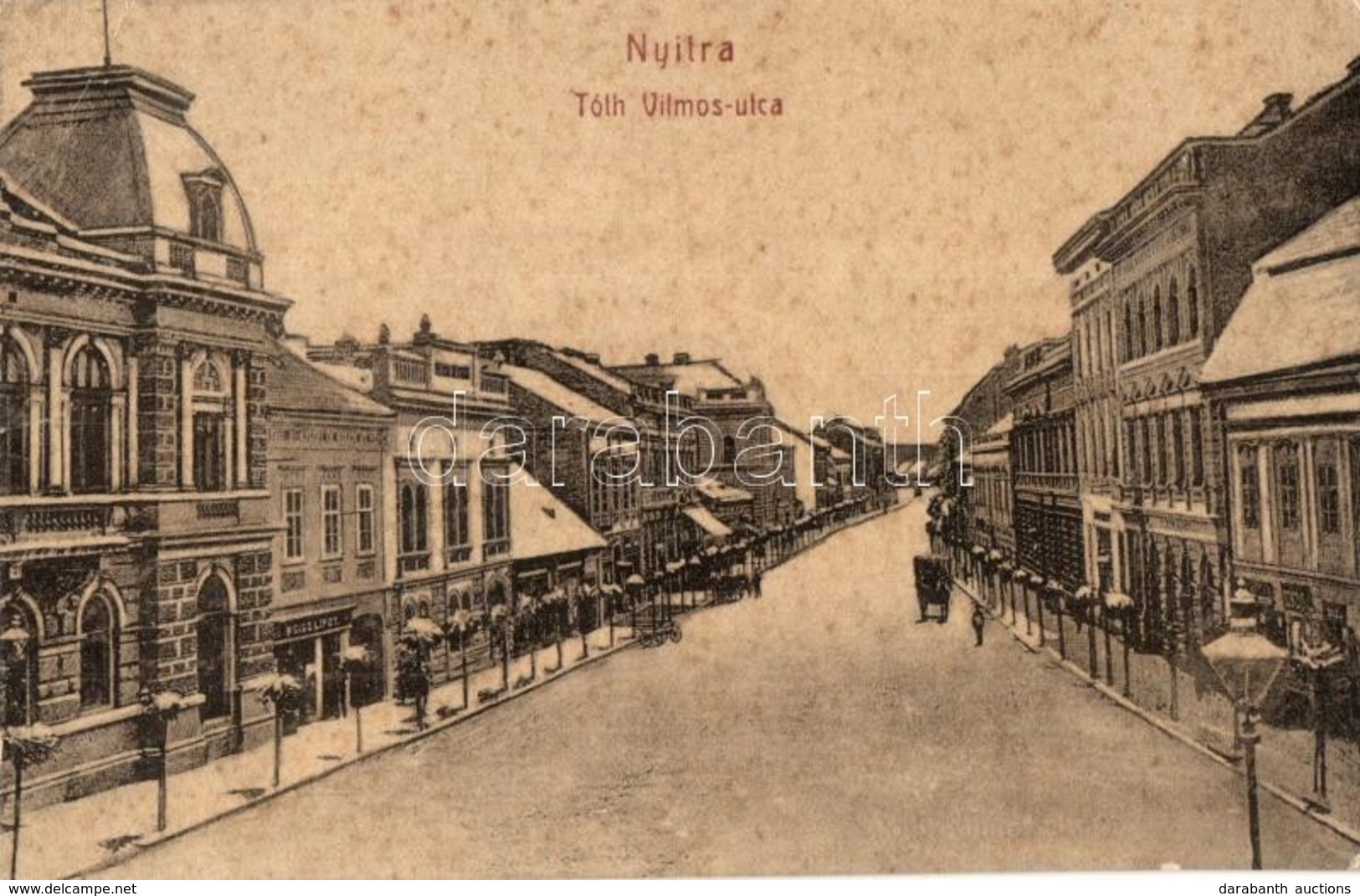 T2/T3 Nyitra, Nitra; Tóth Vilmos Utca, Weisz Lipót üzlete. Schwarz A. Kiadása 693. / Street View, Shop (EK) - Unclassified