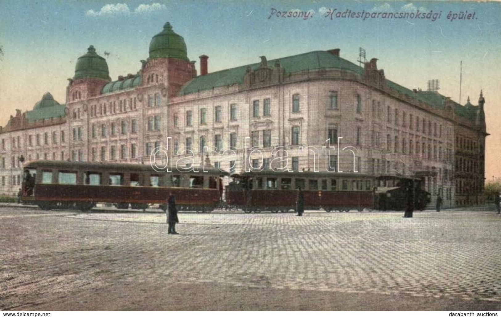 T2/T3 1916 Pozsony, Pressburg, Bratislava; Hadtestparancsnoksági épület, Városi Motor Vasút / Army Headquarters, Urban R - Non Classés