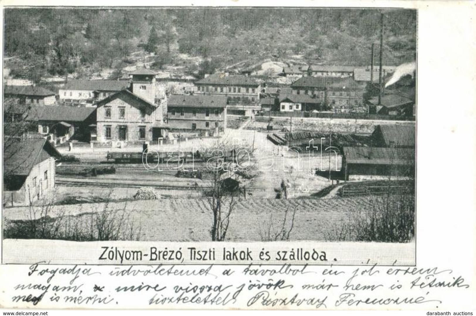 T3 1901 Zólyombrézó, Podbrezová; Tiszti Lakok és Szálloda, Iparvasút, Vagonok / Officers' Houses, Hotel, Industrial Rail - Unclassified