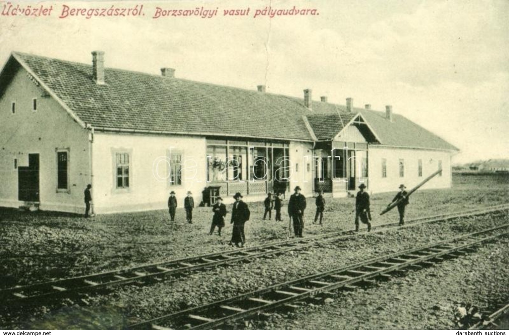 T3 Beregszász, Berehove; Borzsavölgyi Vasút Pályaudvara, Vasútállomás. W. L. Bp. 6063. / Berzhava Valley Railway Station - Non Classés