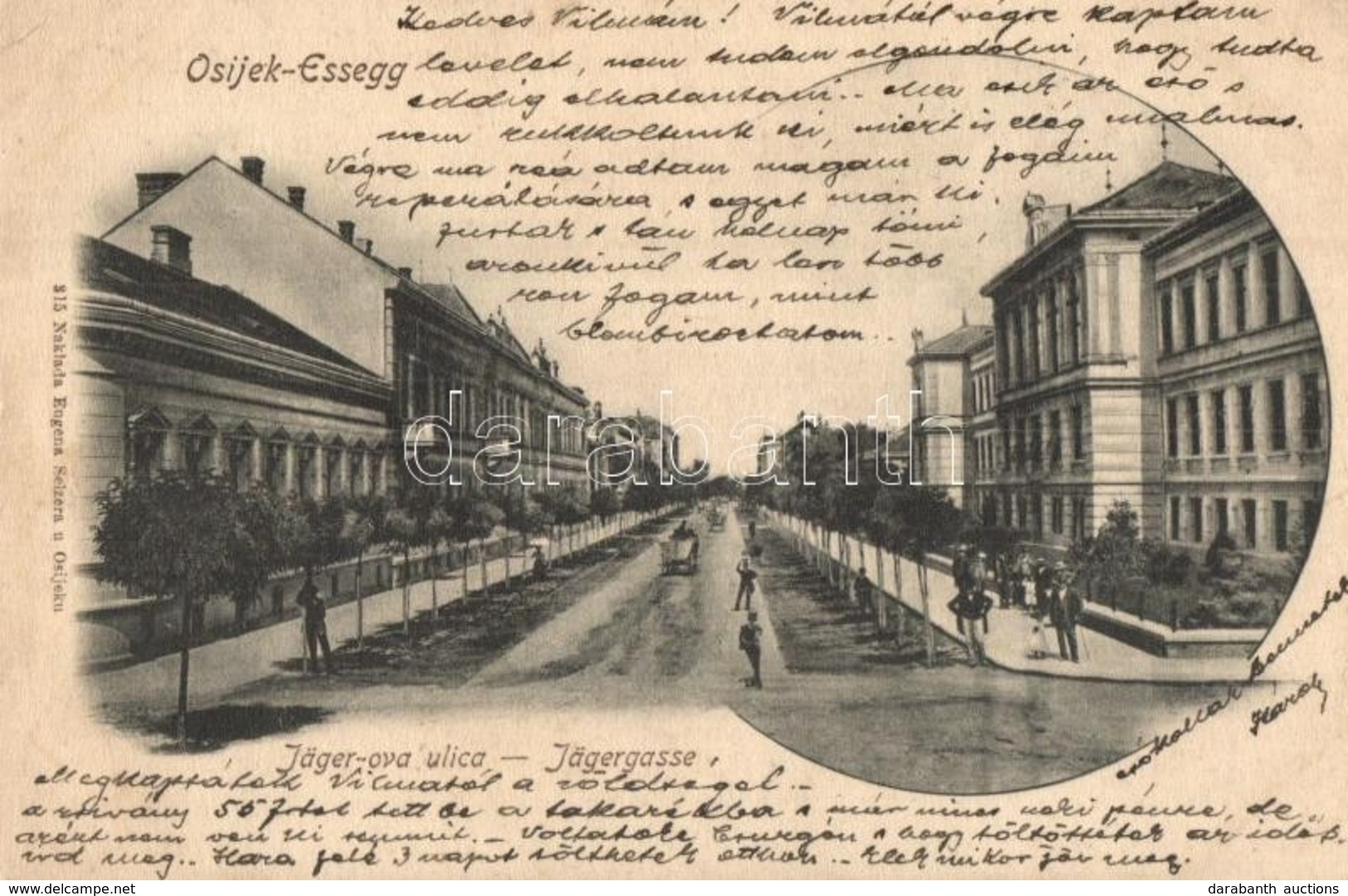 T2/T3 Eszék, Osijek, Esseg; Jäger-ova Ulica / Jägergasse, Verlag Eugen Selzer / Vadász Utca / Street (EK) - Unclassified