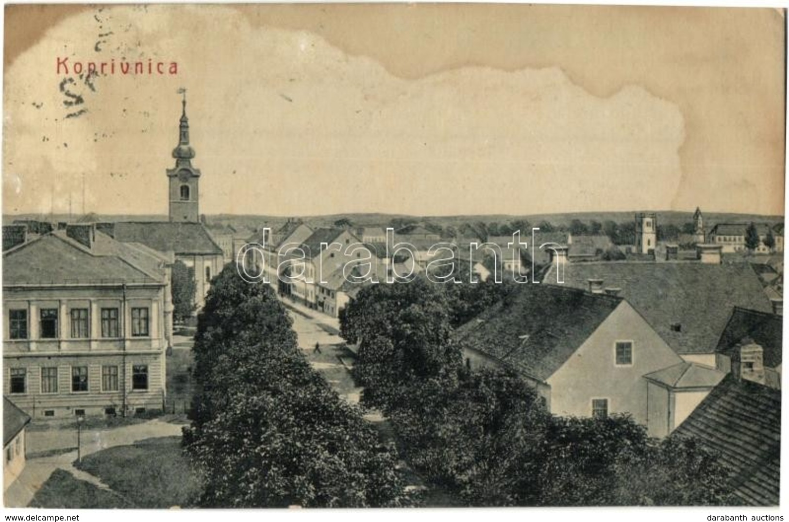 T3 Kapronca, Kopreinitz, Koprivnica; Látkép Templommal. W.L. Bp. 1535. / General View With Church  (fl) - Non Classés