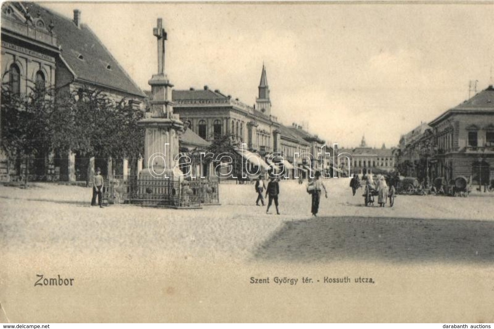 ** T2/T3 Zombor, Sombor; Szent György Tér, Kossuth Utca, Piaci árusok / Square, Street View, Market Vendors (EK) - Non Classificati