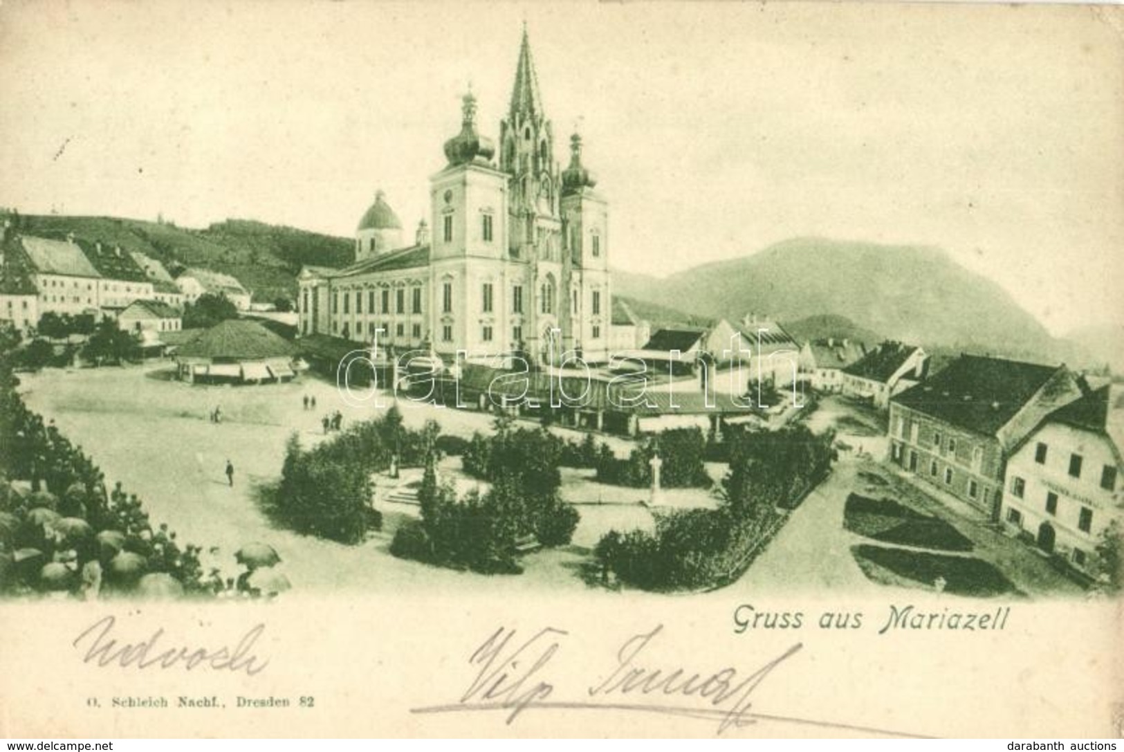T2/T3 1901 Mariazell, Pilgrimage Church, Shops, Guest House, Inn. O. Schleich Nachf. (EK) - Unclassified