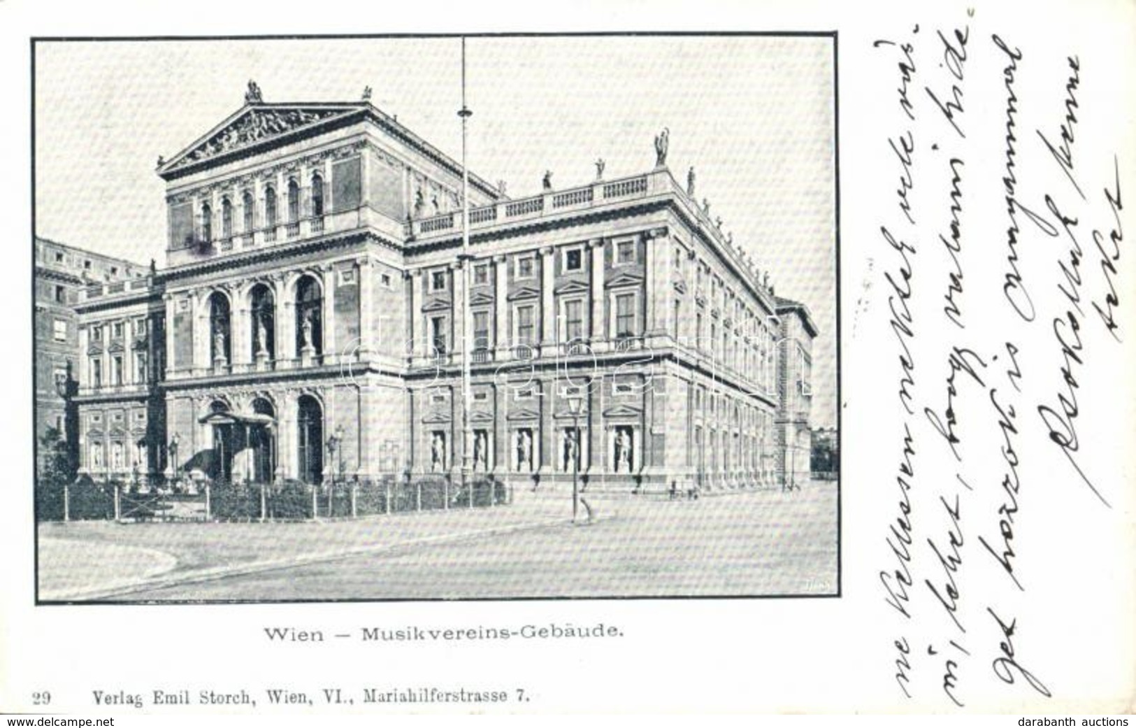 T2/T3 1900 Vienna, Wien I. Musikvereins-Gebäude / Concert Hall. Verlag Emil Storch 29. (EK) - Unclassified