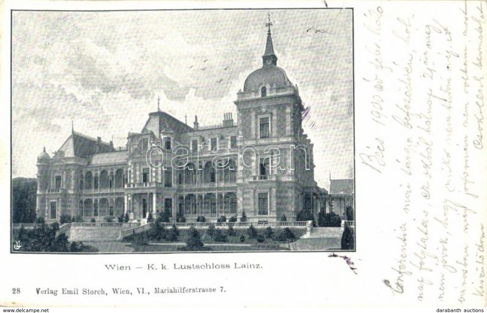T2 1900 Vienna, Wien XIII. K. K. Lustschloss Lainz / Hermesvilla, Palace. Verlag Emil Storch 28. - Non Classés