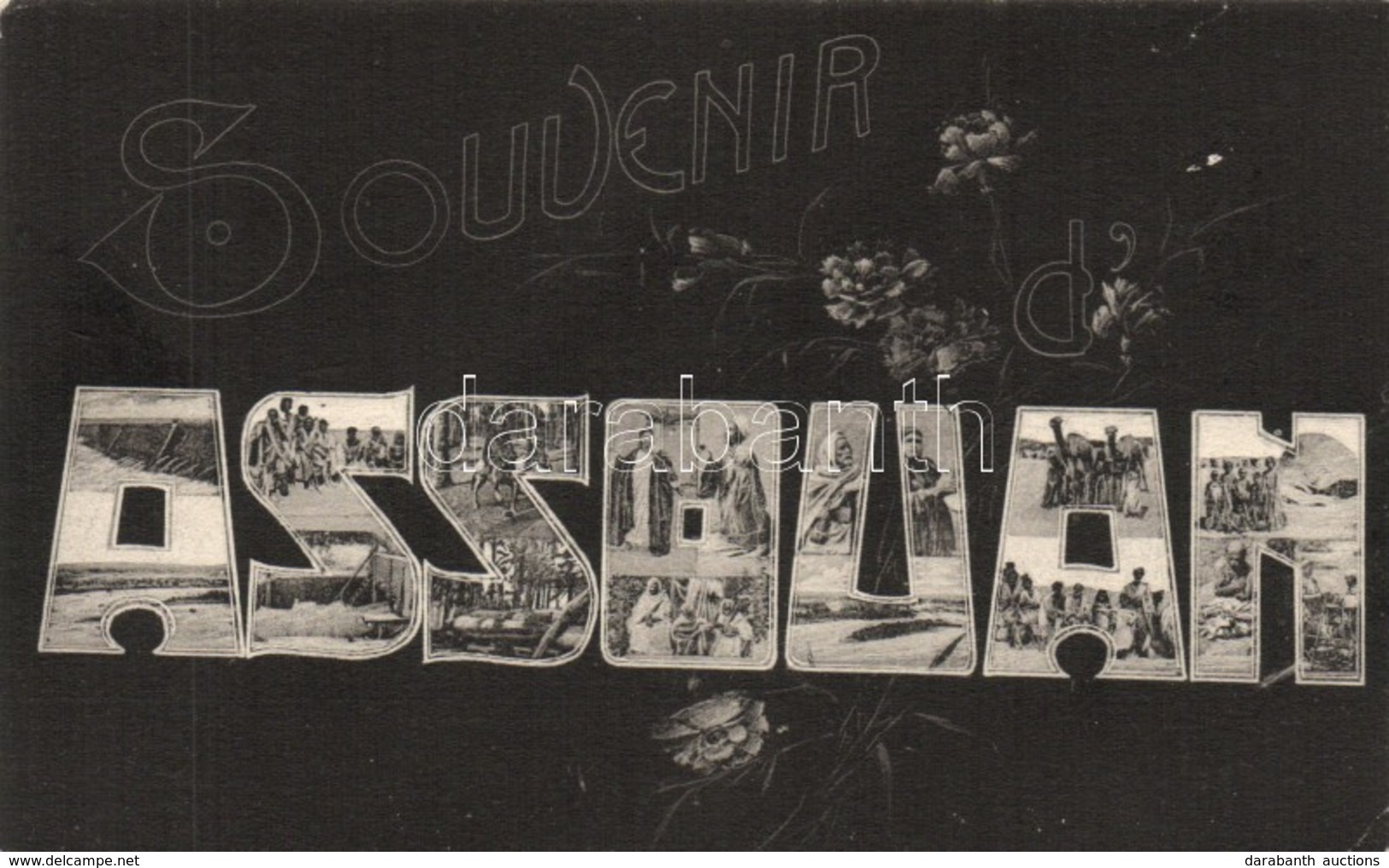 ** T2/T3 Aswan, Assouan; Initials, Art Nouveau  (EK) - Zonder Classificatie