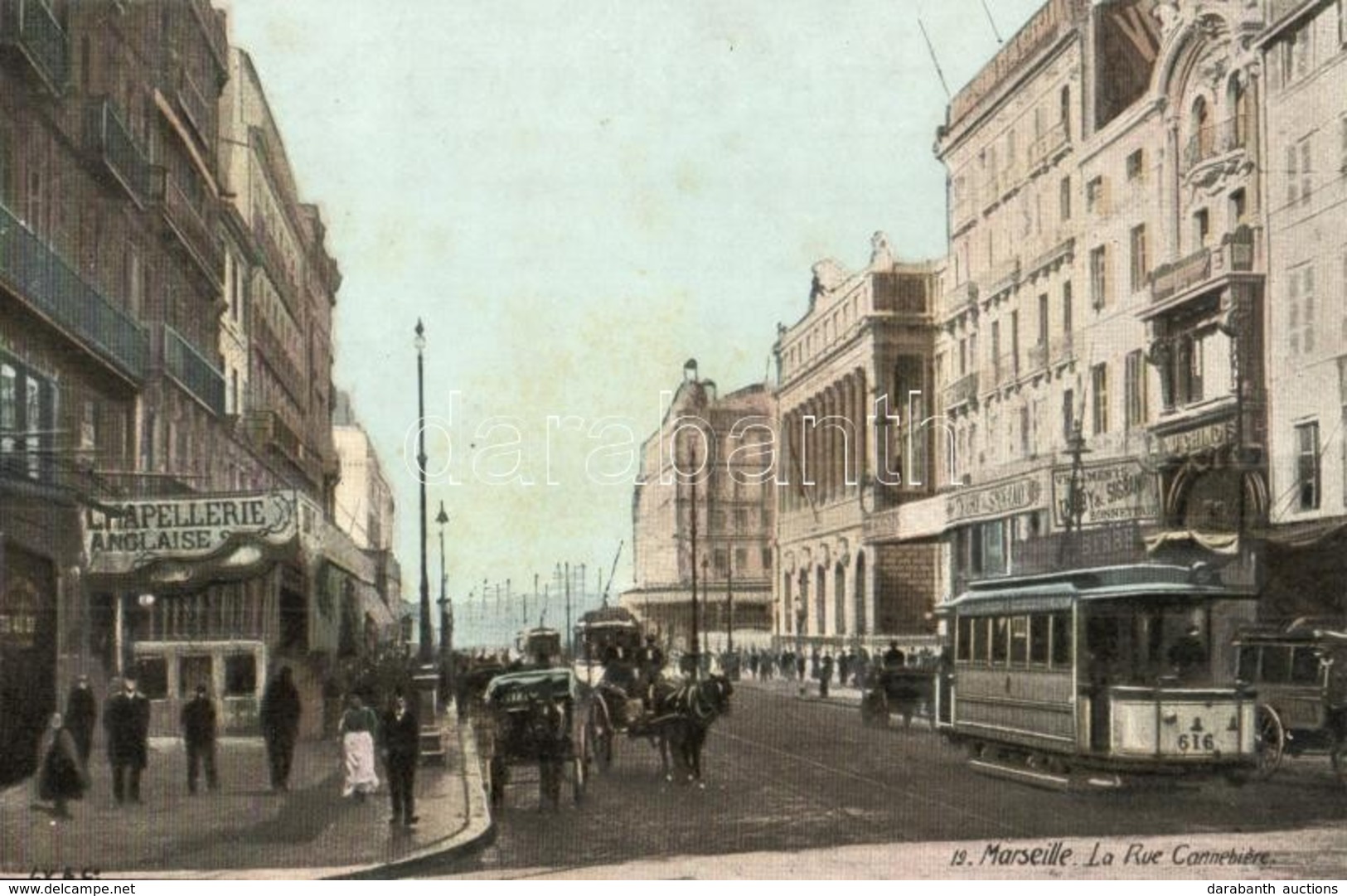 ** T2 Marseille. La Rue Cannebiére / Street View, Shops, Tram, Horse-drawn Carriage - Unclassified