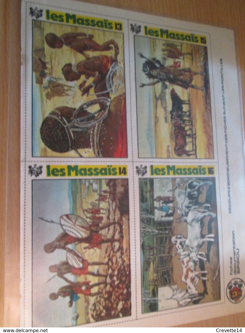 CLI818 Supplément à SPIROU Des 70 / VIGNETTES PEUPLES ETRANGES : LES MASSAÏS Double Page - Spirou Magazine