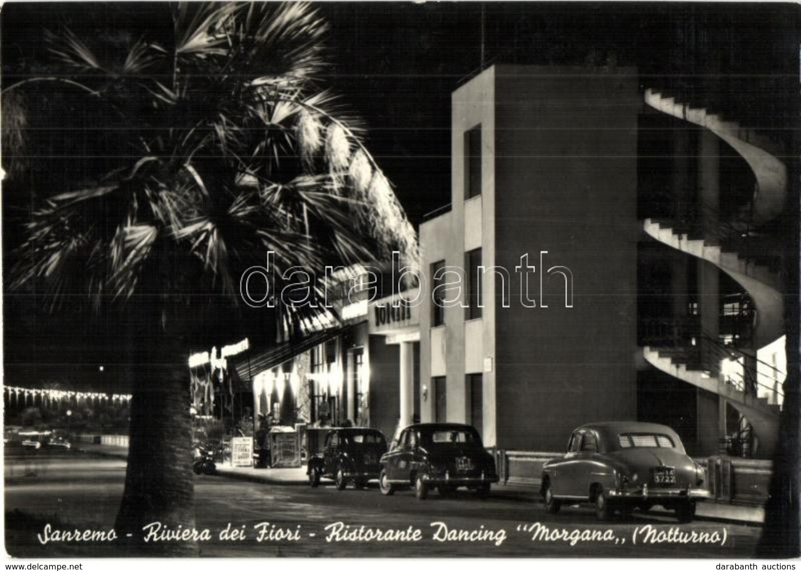 T2/T3 Sanremo, Ristorante Dancing ,,Morgana' / Restaurant, Night, Automobiles - Unclassified