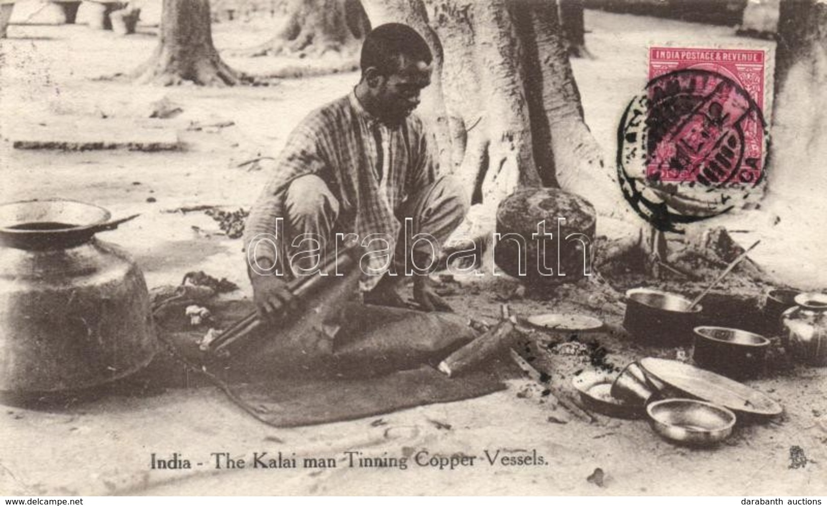 T2/T3 Indian Folklore, Kalai Man Tinning Copper Vessels. TCV Card (small Tear) - Unclassified