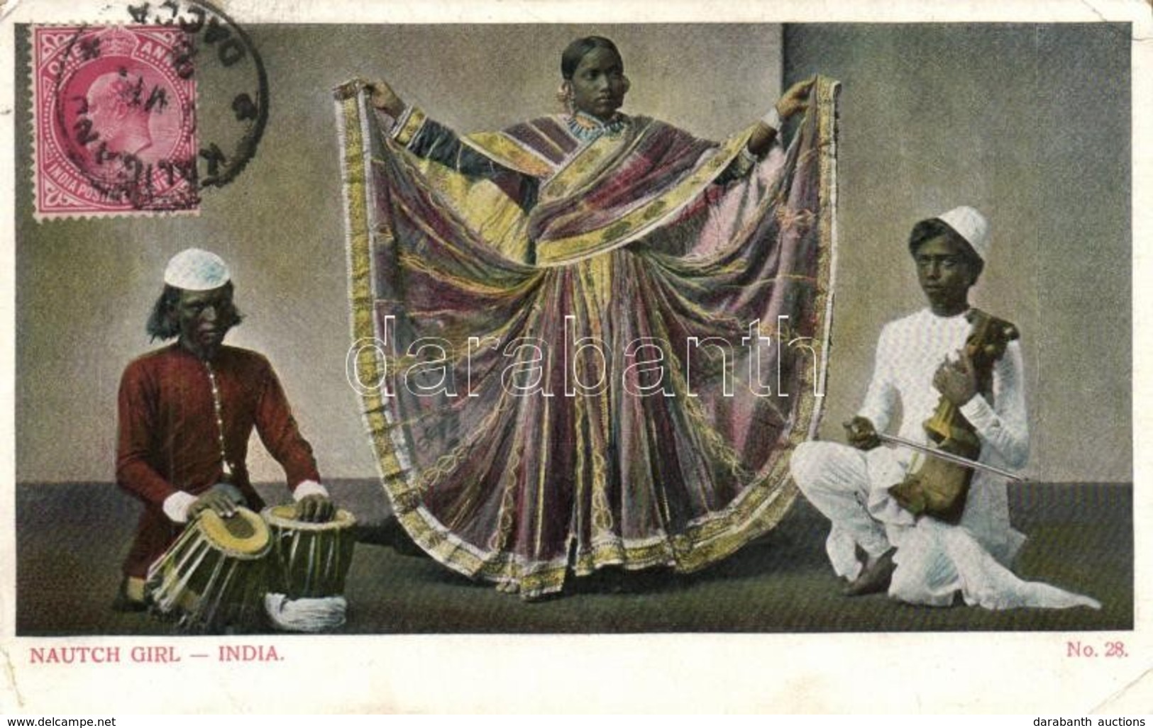 T2/T3 Indian Folklore, Nautch Dancer Girl. TCV Card (EK) - Unclassified