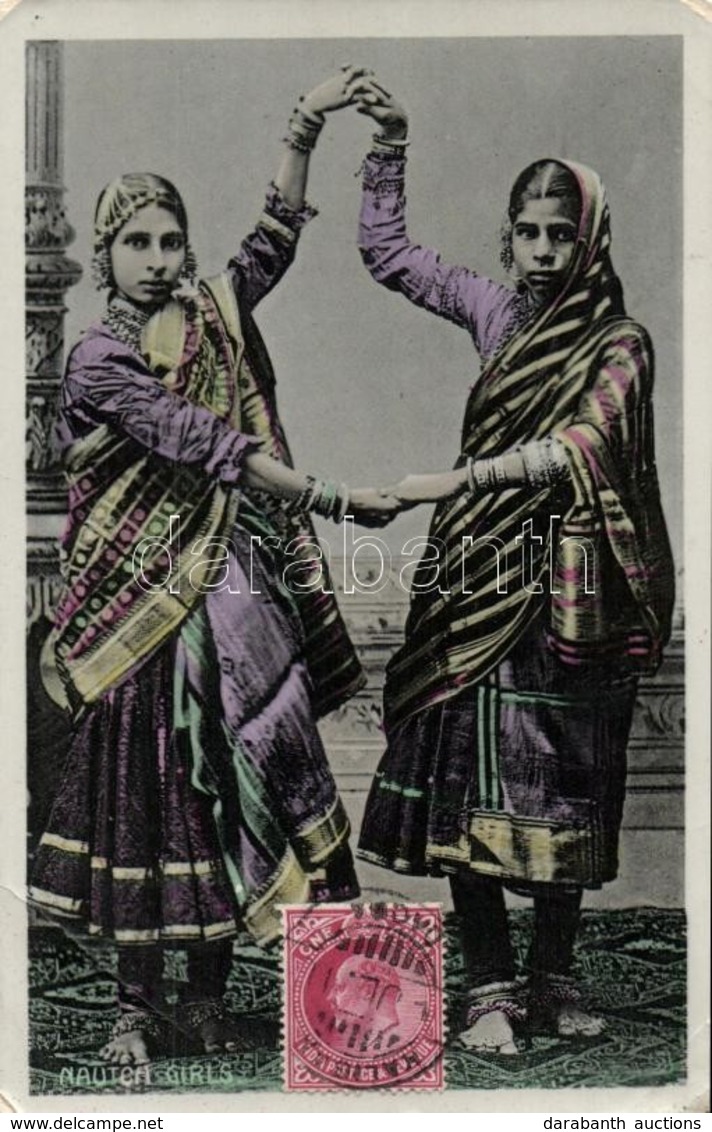 T2/T3 Indian Folklore, Nautch Dancer Girls. TCV Card  (EK) - Unclassified