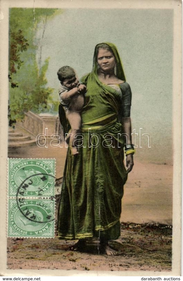 T3 Indian Folklore, Cooly Mother And Her Child. TCV Card (fa) - Unclassified