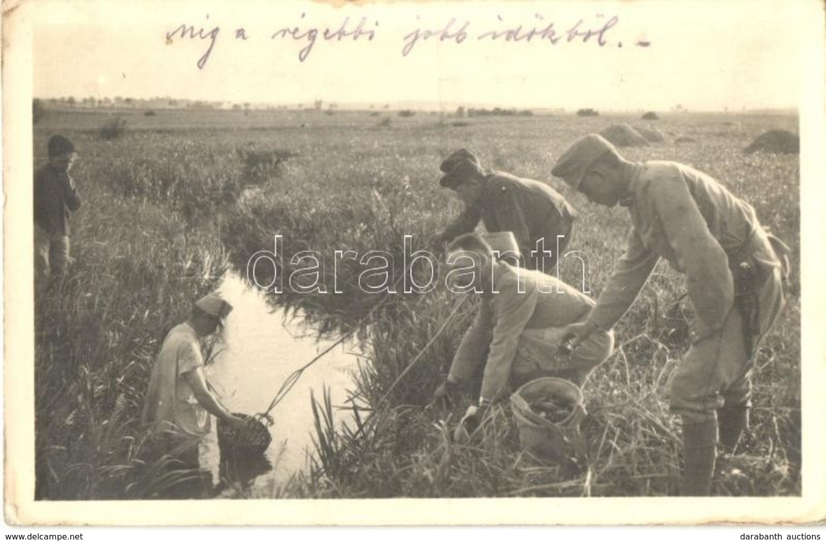 T2/T3 1916 Rákászó Osztrák-magyar Katonák Még A Régebbi Jobb Id?kb?l / WWI K.u.k. Military, Soldiers Fishing For Crab. P - Unclassified