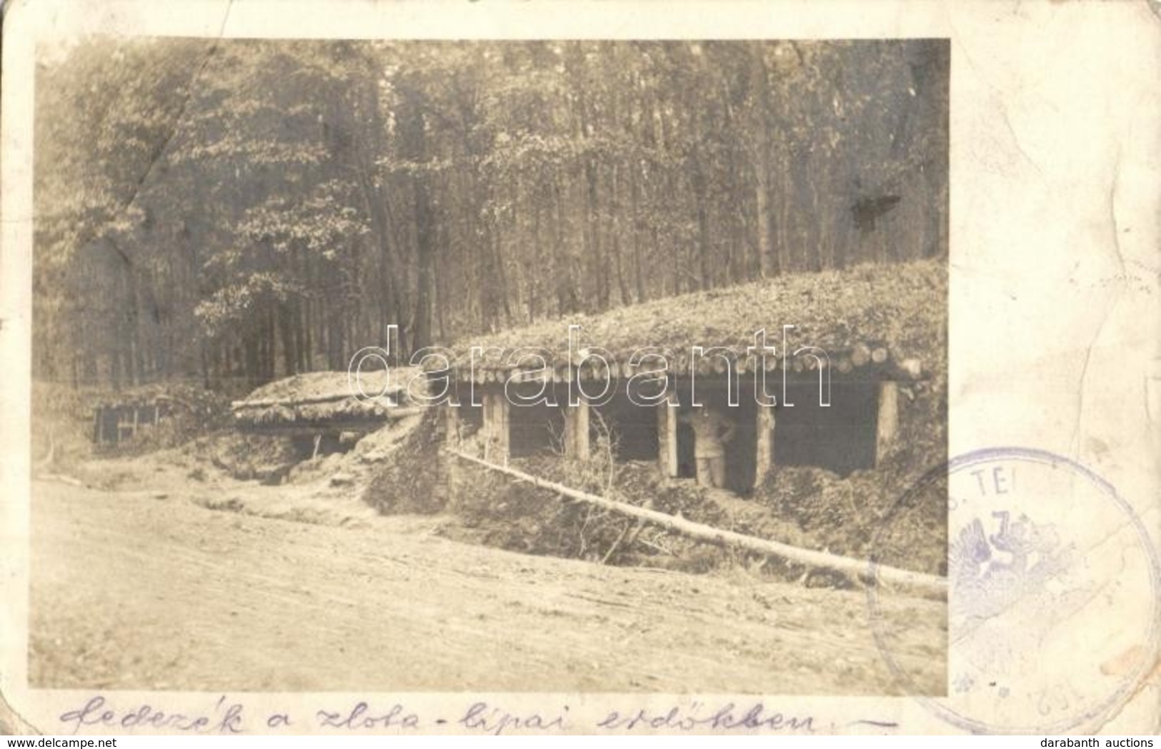 T3 1918 Fedezék A Zlola-lipai Erd?kbe / WWI K. U. K. Military, Trench In The Eastern Front, Photo (EB) - Unclassified