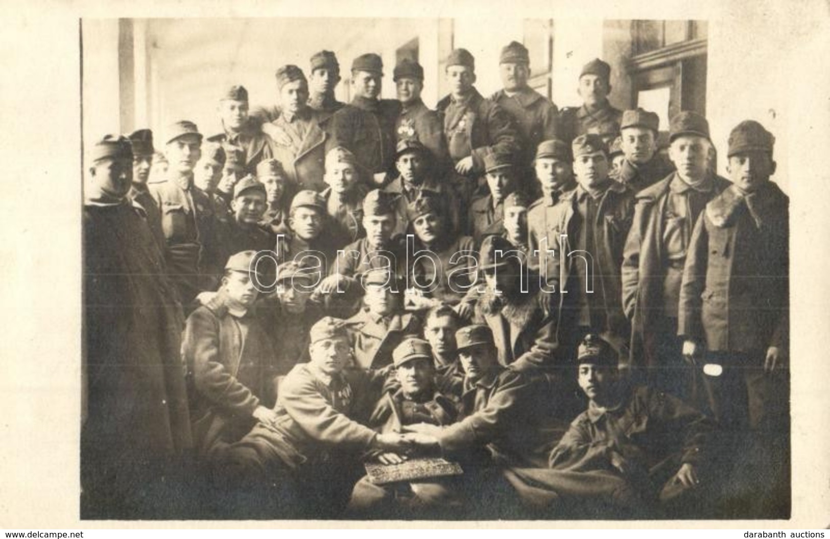 ** T1/T2 Osztrák-magyar Katonák Csoportképe / Austro-Hungarian K.u.K. Soldiers, Military Group Photo - Unclassified