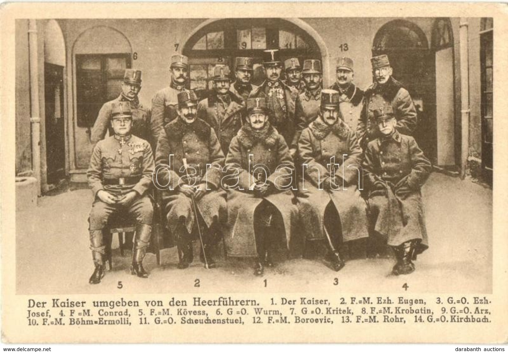 ** T2/T3 1918 Der Kaiser  Umgeben Von Den Heerführern / WWI K.u.K. Military, Emperor Surrounded By The Army Leaders - Unclassified