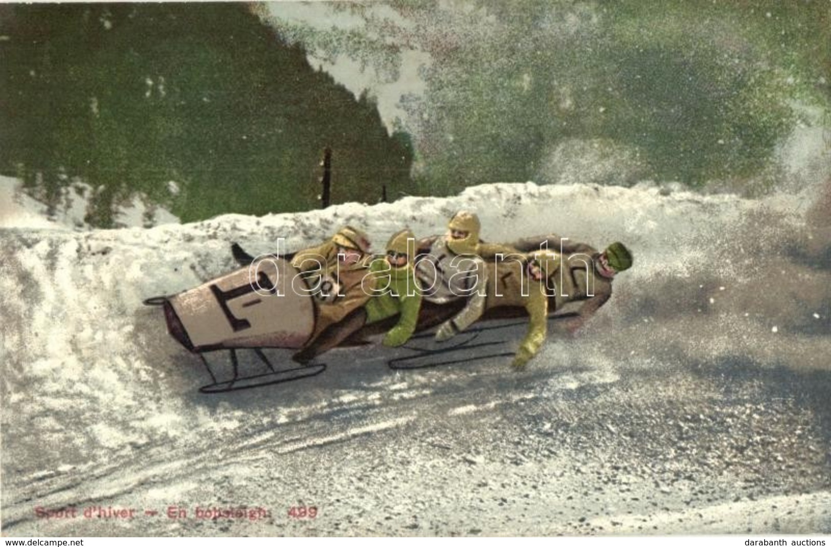 ** T2 Sport D'hiver - En Boblseigh. Editions Louis Burgy & Co. 499. / Winter Sport, Bobsleigh, Sledding People - Unclassified