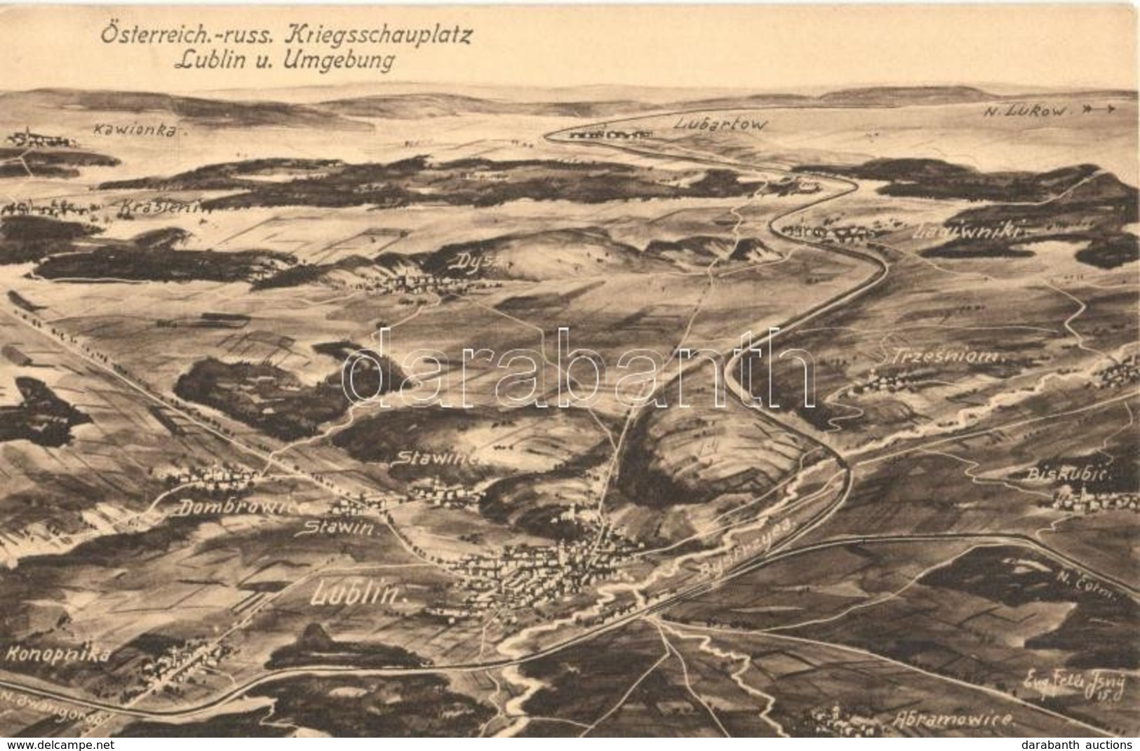 ** T2 Österreich.-russ. Kriegsschauplatz Lublin Und Umgebung / Austro-Russian Theater Of War, Map Of Lublin And The Surr - Unclassified