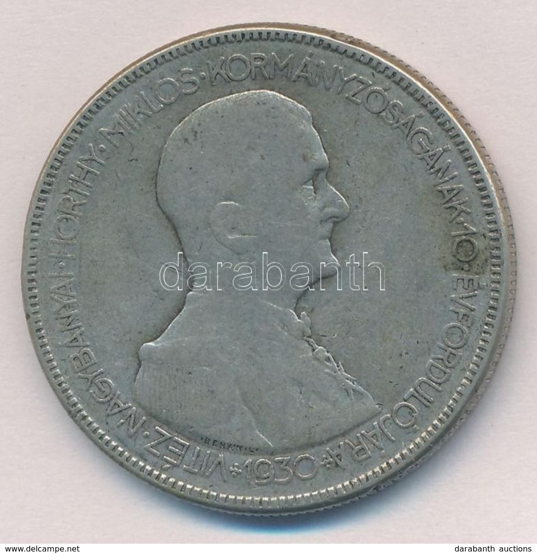 1930. 5P Ag 'Horthy Jobbra' T:2-,3 Patina
Adamo P8 - Unclassified