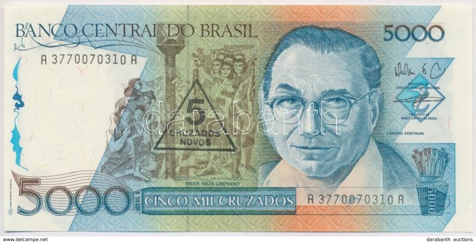 Brazília 1989. 5000C '5 Cruzados Novos' Felülbélygzéssel T:I,I-
Brazi 1989. 5000 Cruzados With '5 Cruzados Novos' Overpr - Non Classés