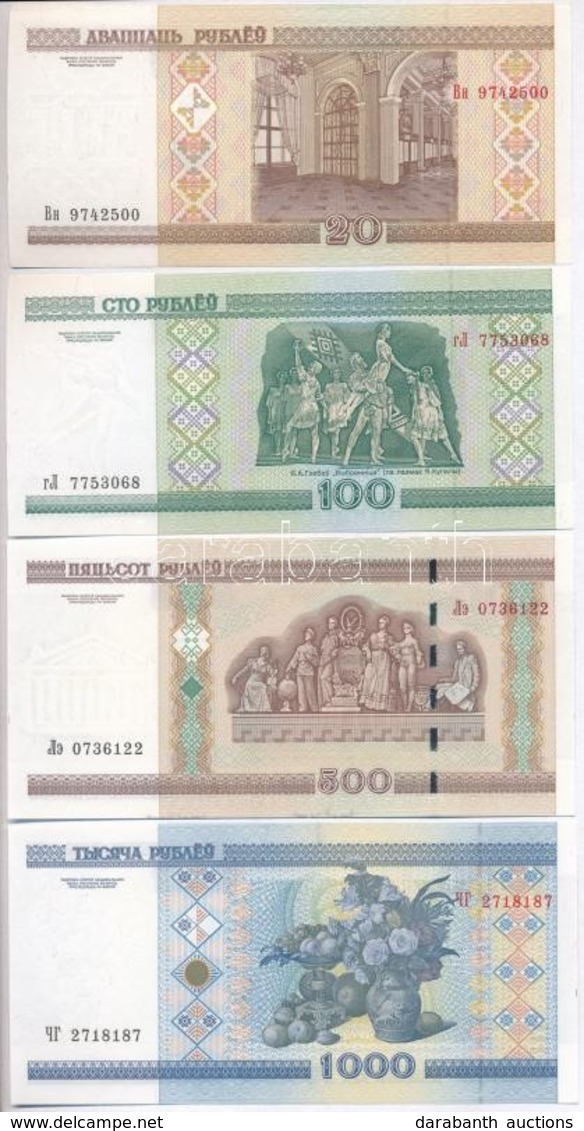 Fehéroroszország 2000. 20R + 100R + 500R + 1000R T:I
Belarus 2000. 20 Rublei + 100 Rublei + 500 Rublei + 1000 Rublei C:U - Unclassified