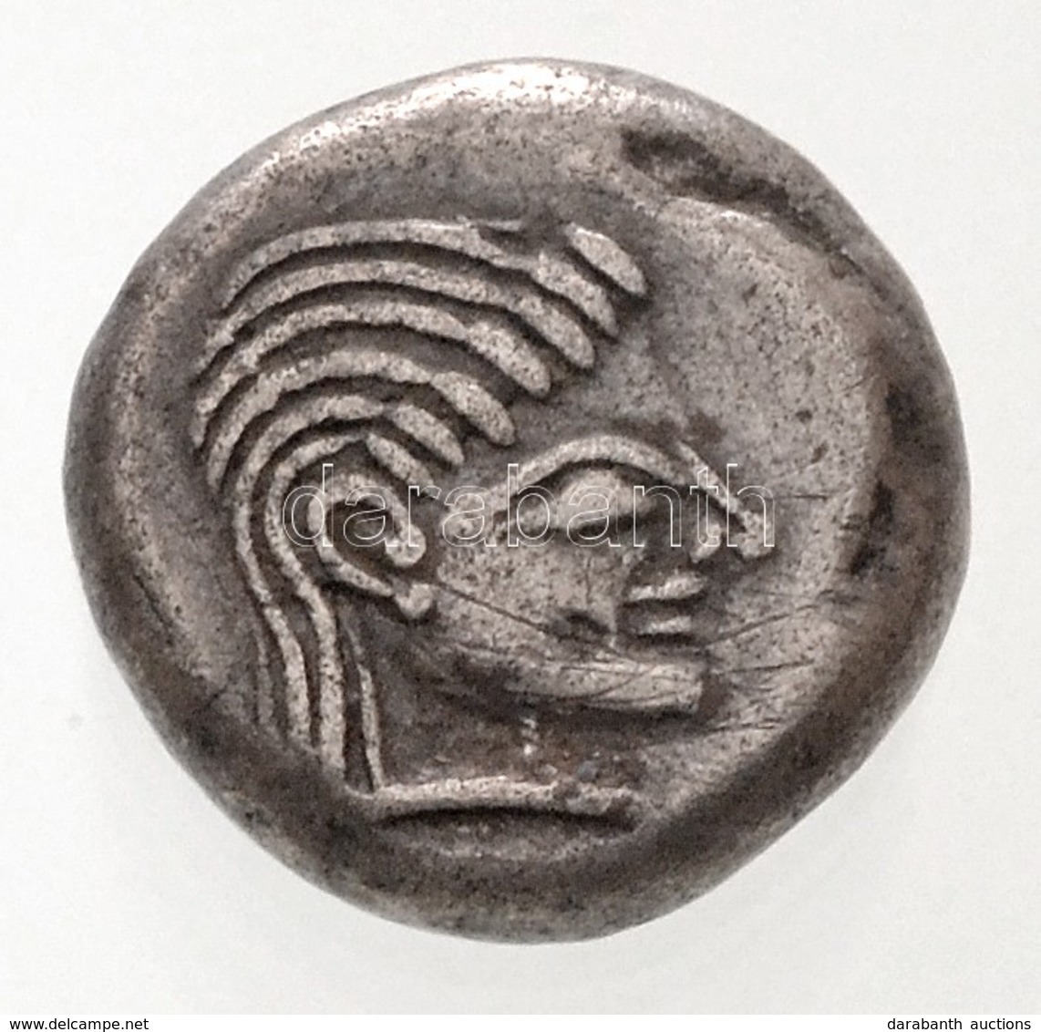 Kolkhisz Kr. E. V-IV. Század Ag Hemidrachma (2,46g) T:2 / 
Colchis 5th-4th Century BC Ag Hemidrachm 'Archaic Female Head - Unclassified