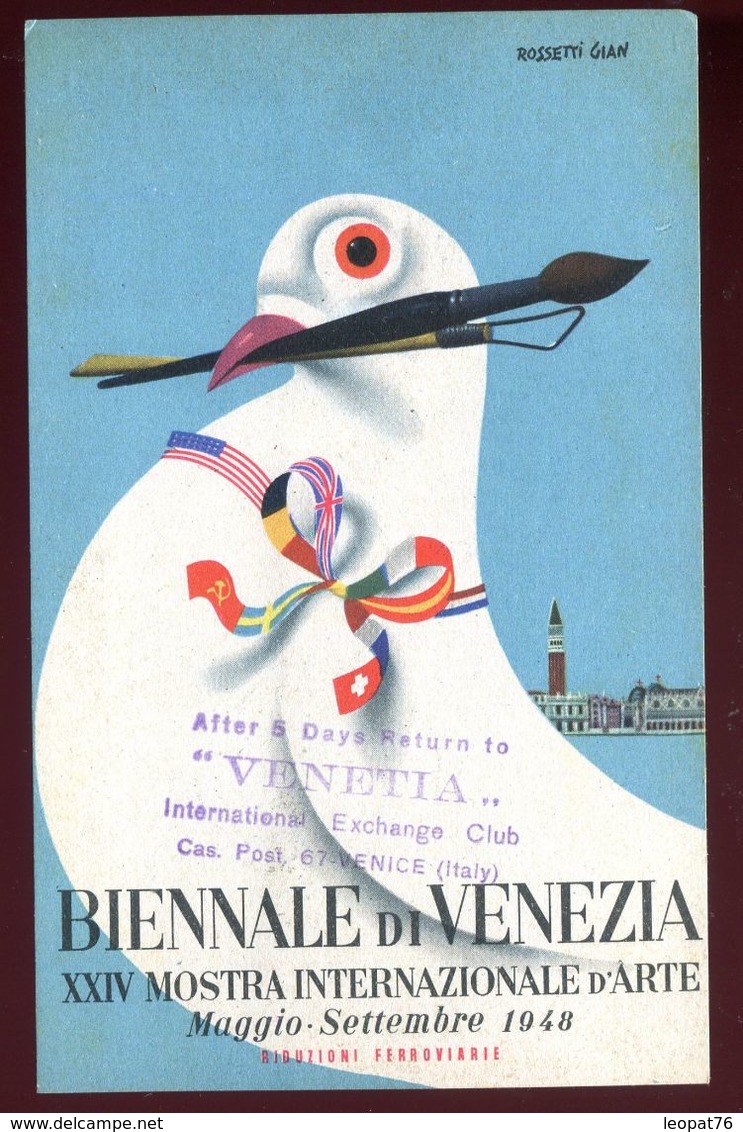 Italie - Surcharge " Venizia XXIV Biennale D 'Arte Maggio Settembre 1948 " Sur P..A Sur Carte En 1948 - Airmail