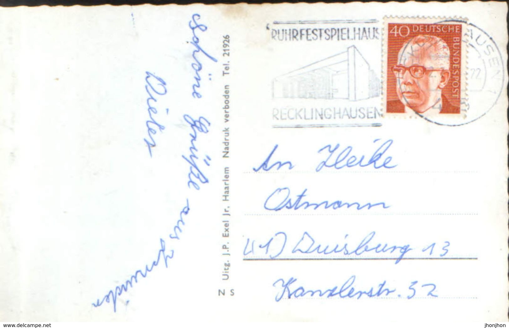Nederland - Postcard Used 1970 - Ijmuiden - Fishing School - 2/scans - IJmuiden