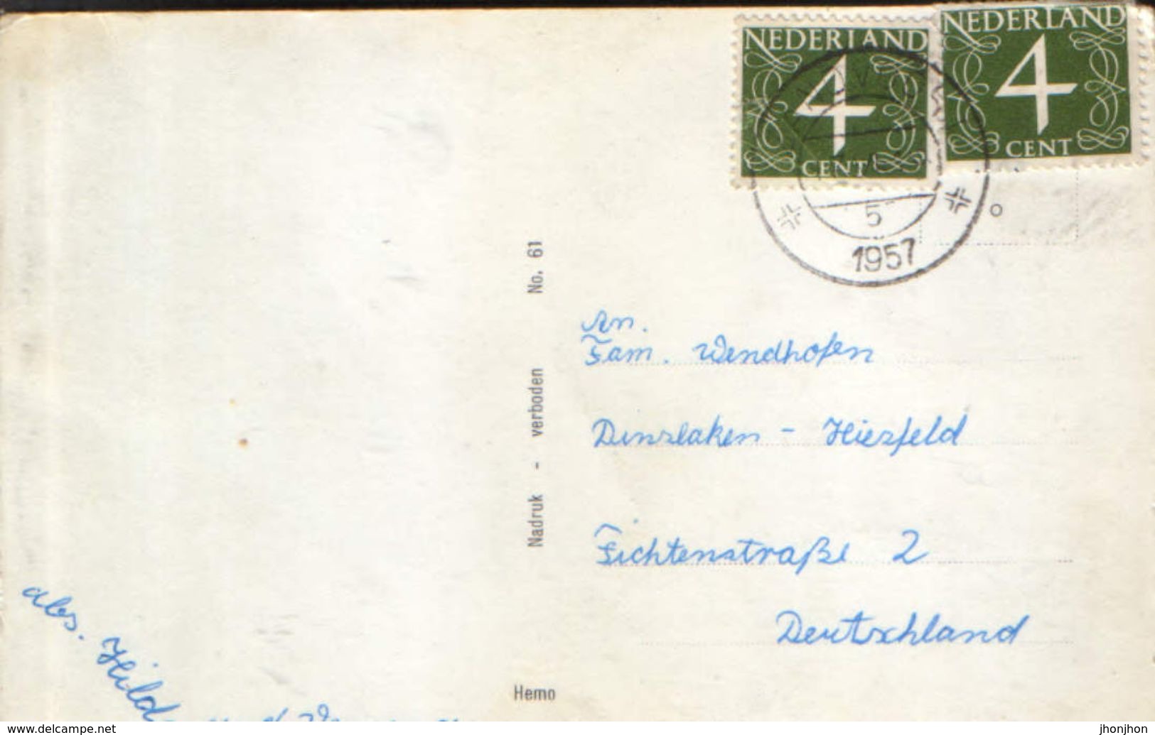 Nederland - Postcard Used 1957 - Sea Bath Bloemendaal - 2/scans - Bloemendaal